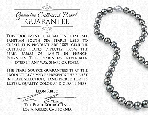 The Pearl Source 14K Gold Drop-Shape Black Tahitian South Sea Cultured Pearl Devon Pendant Necklace for Women - Image 6