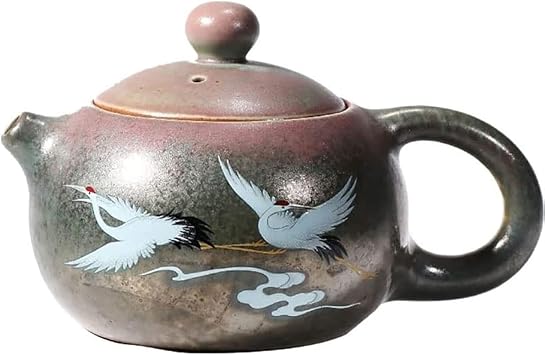 Xishi Porcelain Crane Pattern Teapot, Chinese Tea Set A