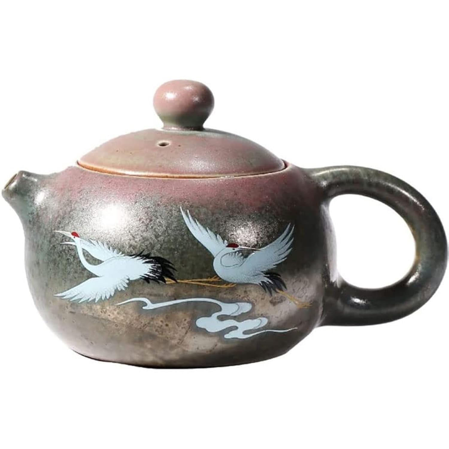 Xishi Porcelain Crane Pattern Teapot, Chinese Tea Set (A)