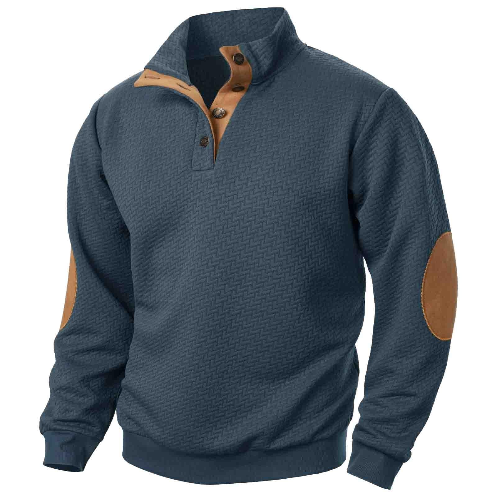 Sweat homme col montant pour sorties et quotidien style jacquard décontracté - 6