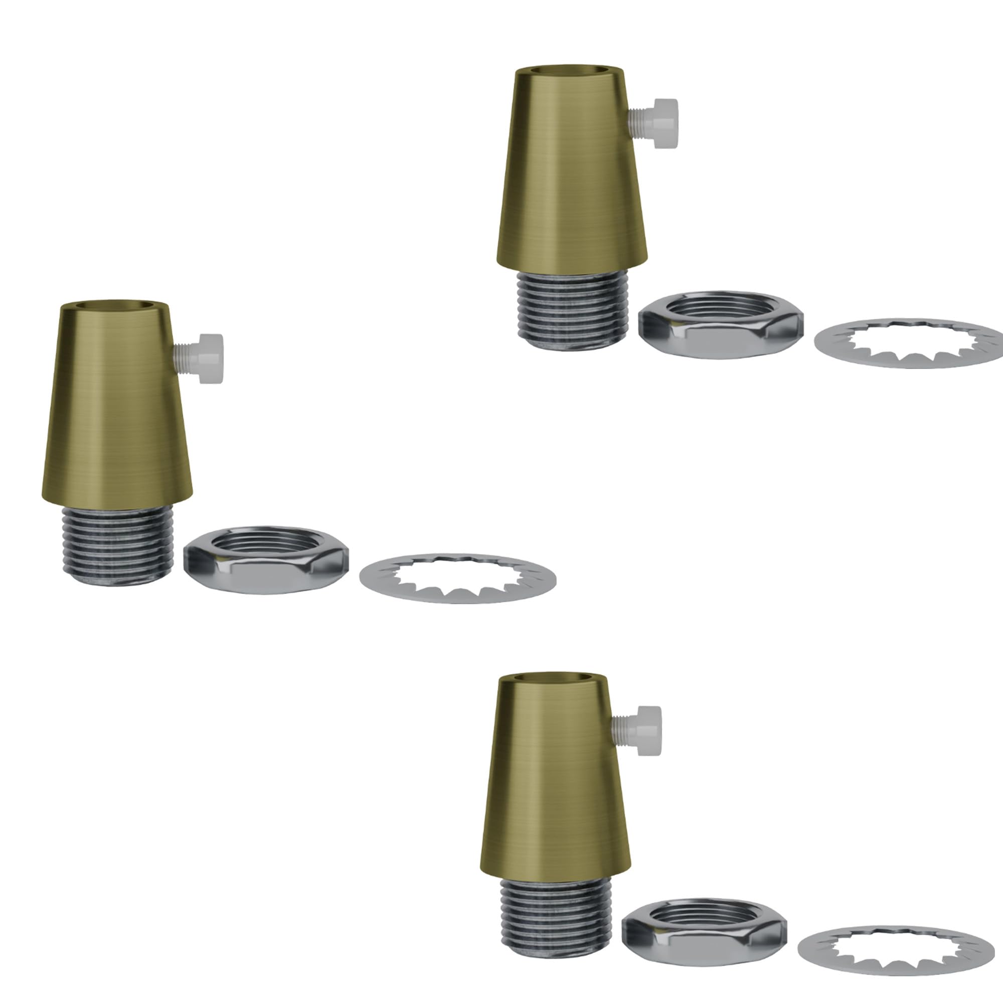 LEDSone Vintage Pendant Strain Relief Green Brass Metal Cord Grip Retro Cable Lock 10mm nut. Threaded Cable Strain Relief Bushing, Metal and Brass Construction (Green Brass, 3 Pack)