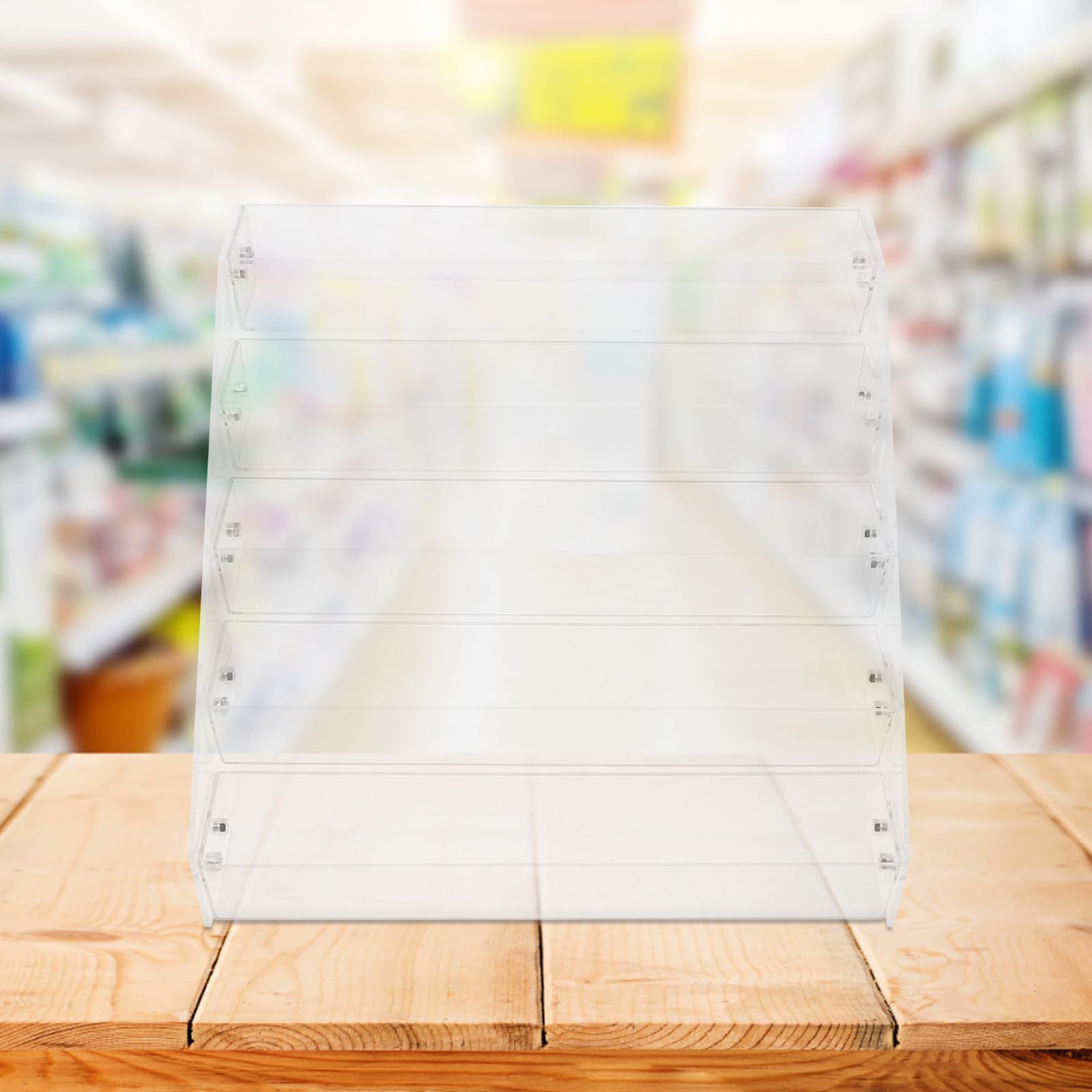 GALPADA Espositore Portasigarette Acrilico a 5 Livelli Verticale, Scaffale Multiuso Elegante e Moderno per Supermercati e Ambienti Retail, Capacità Fino a 50 Pacchetti