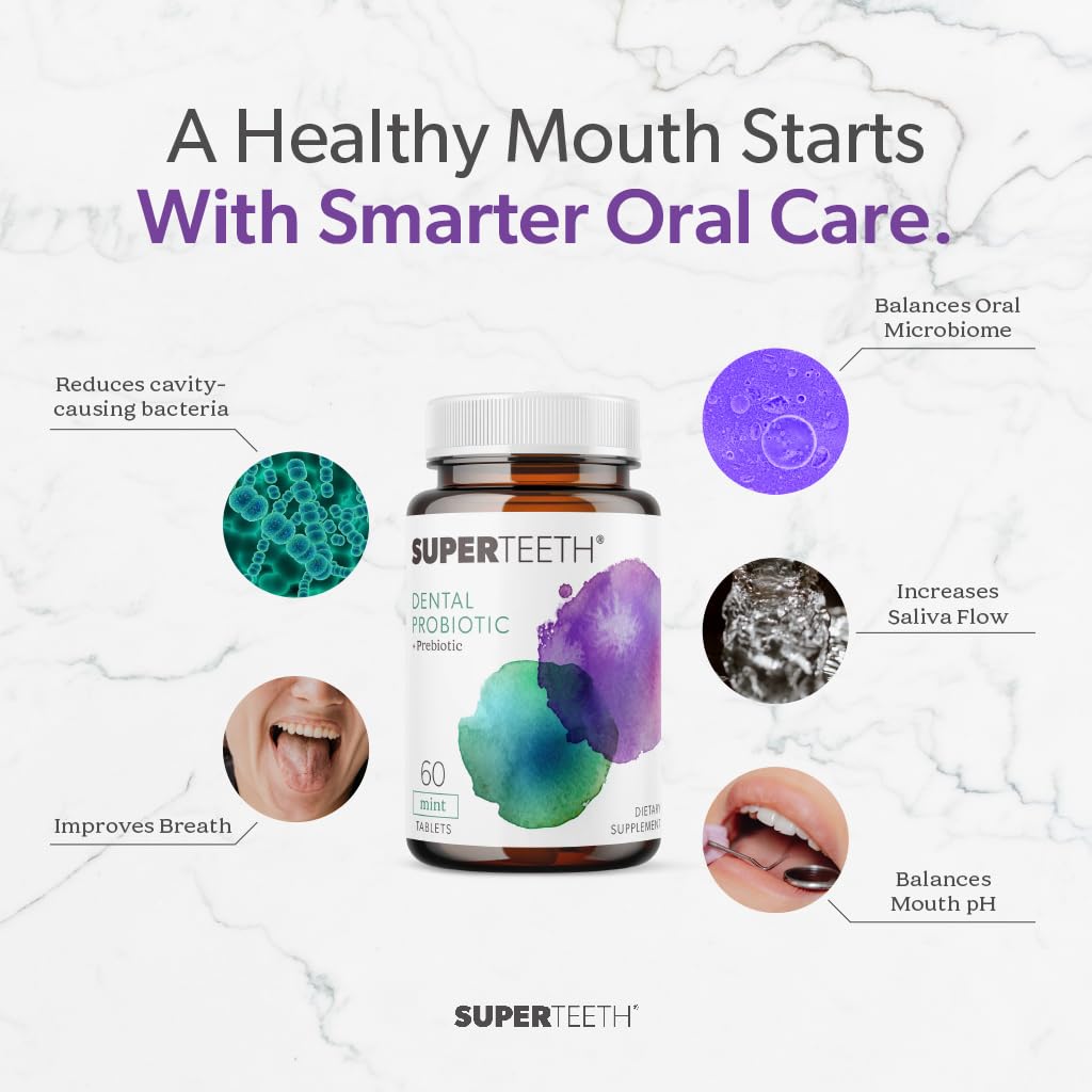 SUPER TEETH Oral Probiotics for Bad Breath & Cavities - Mint Flavored — Amazon image 5