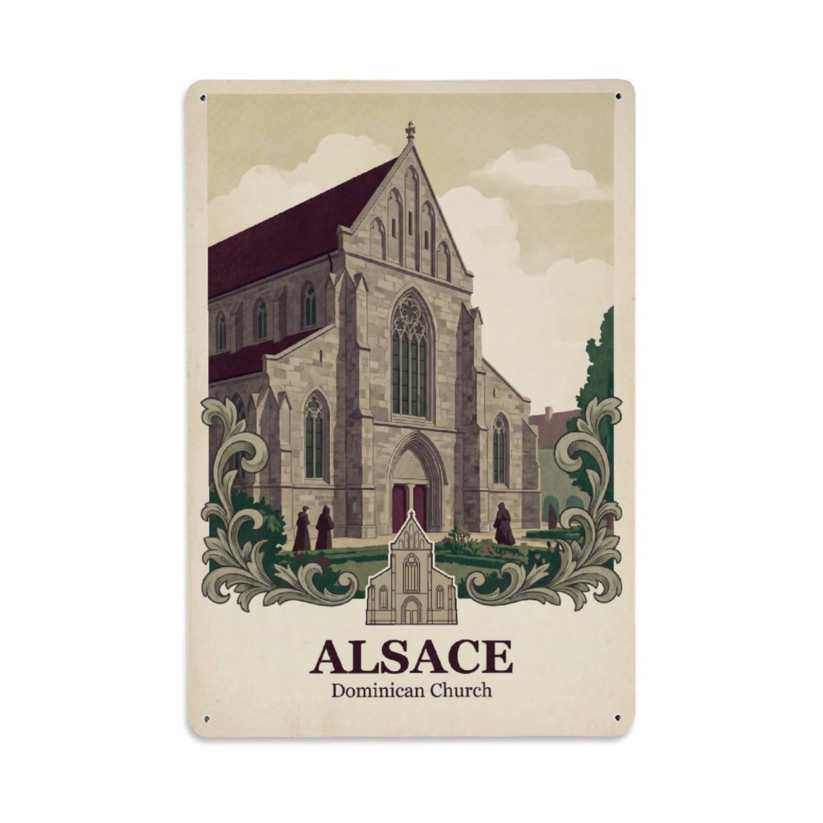 Gead 8X12inch Style Vintage Travel France Dominican Metal Tin Sign