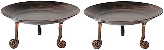 Lalhaveli Set of 2 Pcs (Candle Included) Table Top Living Room Bedroom Decorative Wrought Iron (Copper, 4.5X2 Inch)