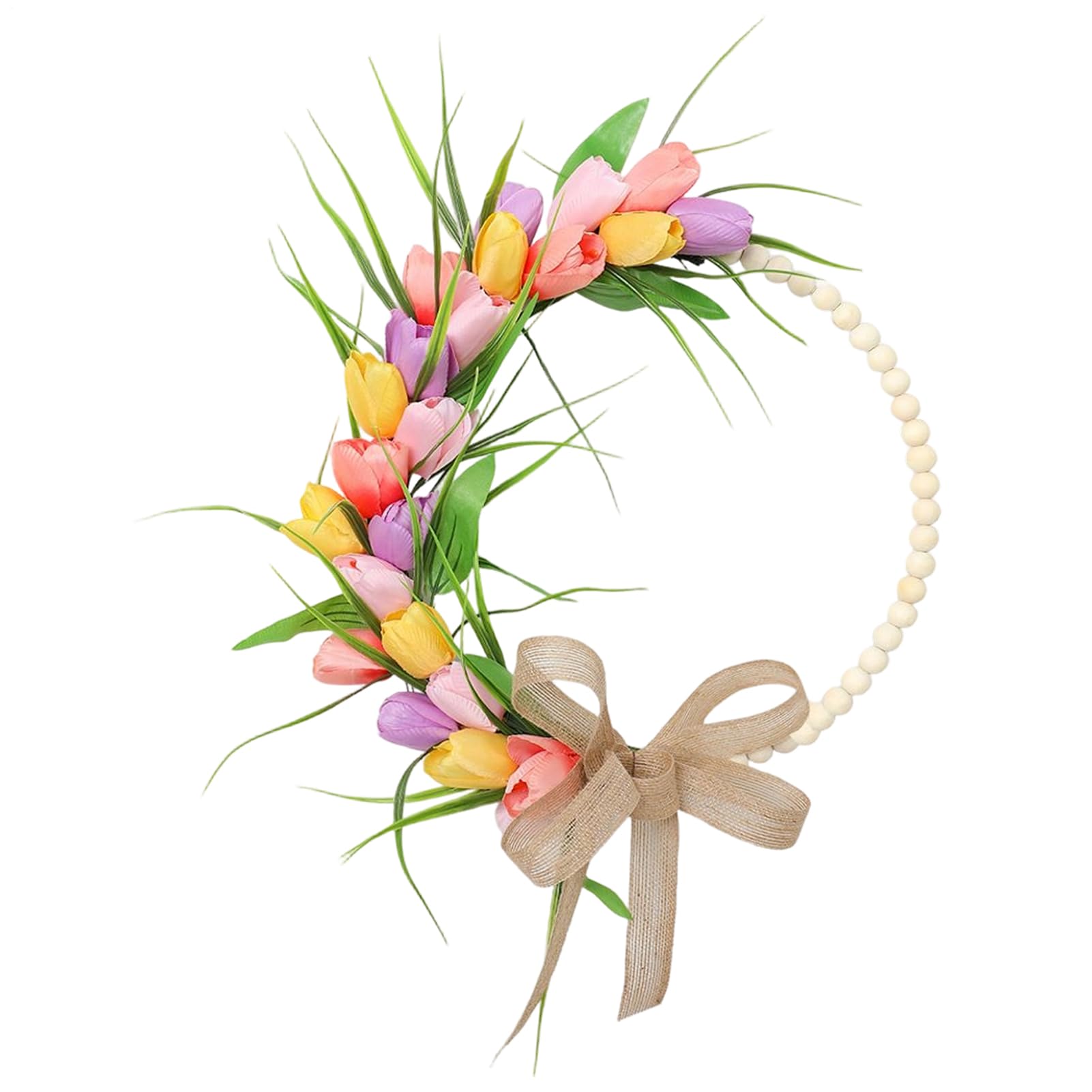 Couronne de porte de printemps avec fonction crochet facile pour sublimer l'entrée sans effort