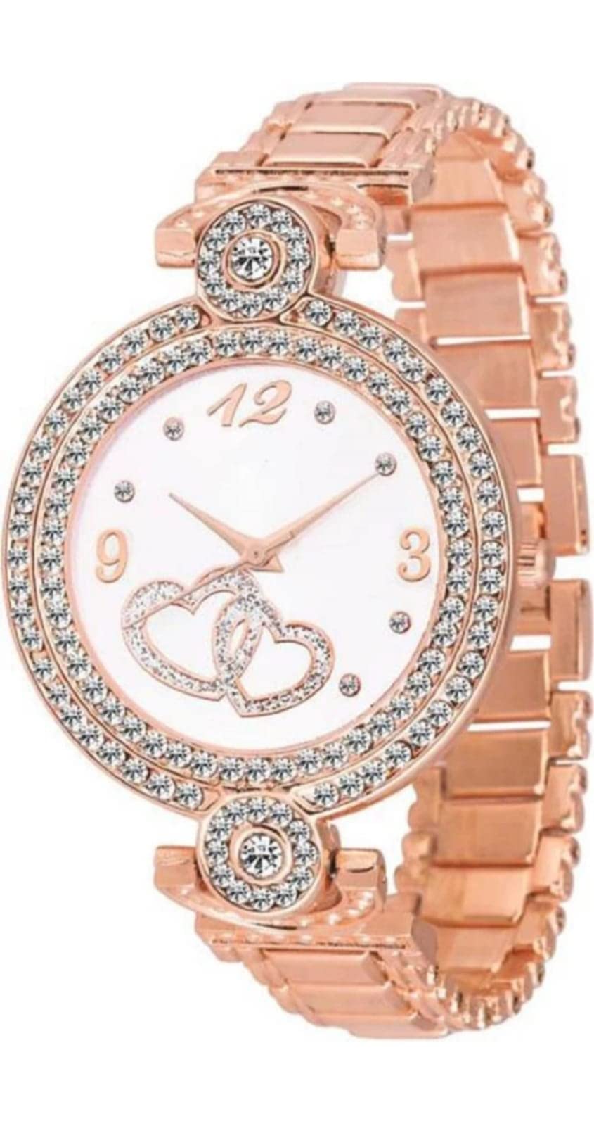 ADNOCK,New Trending Analogue Luxury Diamond Heart Gold Dial Analogue Watch for Girls (B0BM9K4RWP) Amazon Price History, Amazon Price Tracker