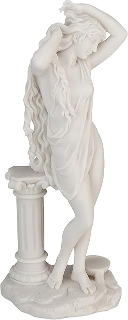 Design Toscano Aphrodite Greek Goddess of Love Figurine Statue, Bonded Marble Polyresin, White, 28 cm