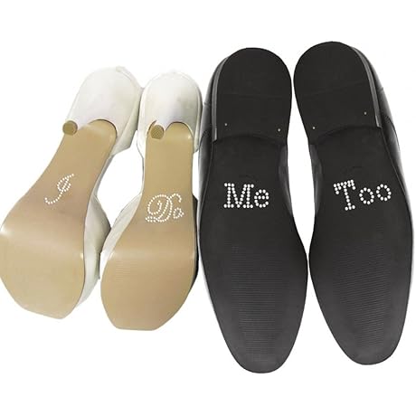 Clear Rhinestone "I Do, Me Too" Stickers for Bridal Shoes