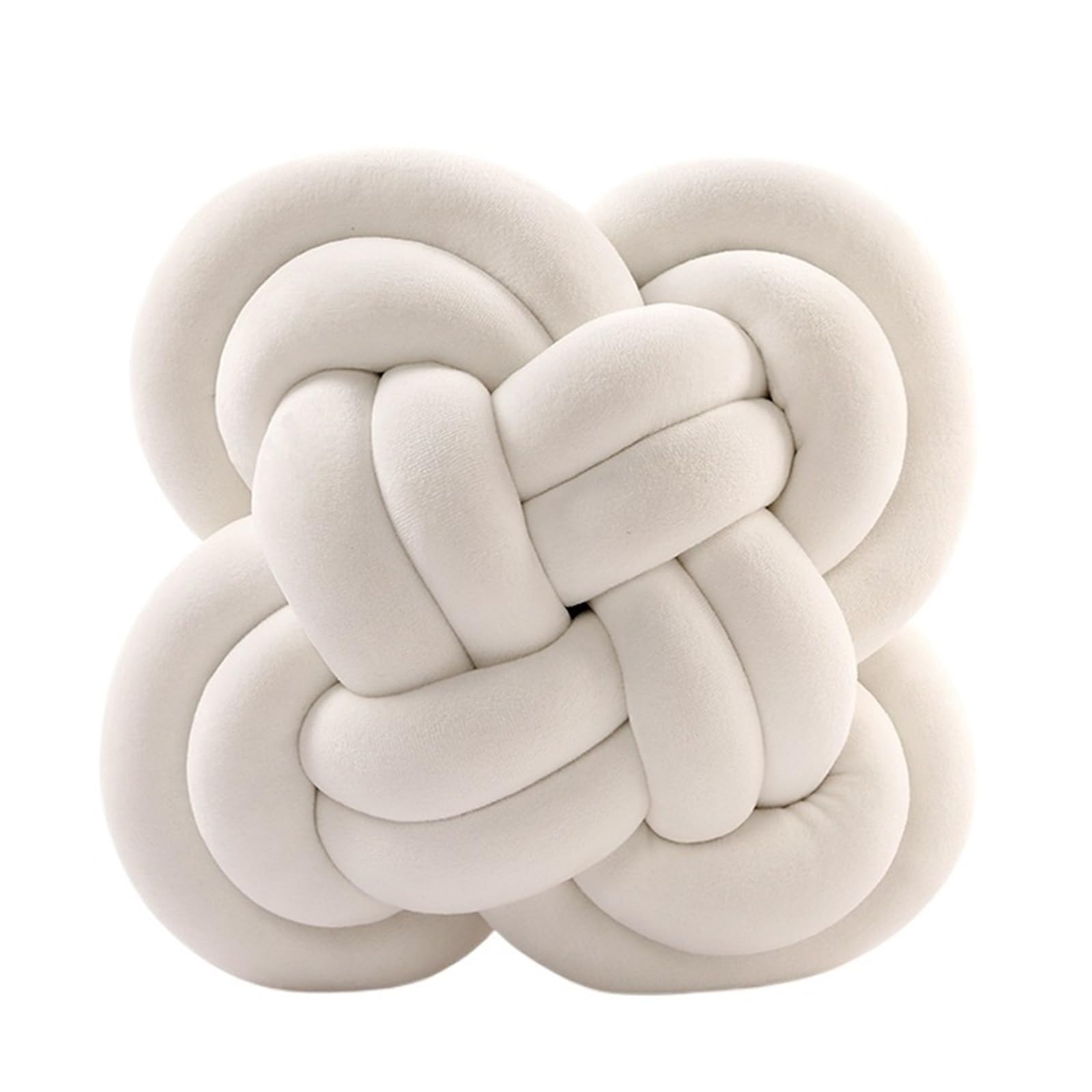 Coussin nœud bouclé blanc de sol et canapé design scandinave