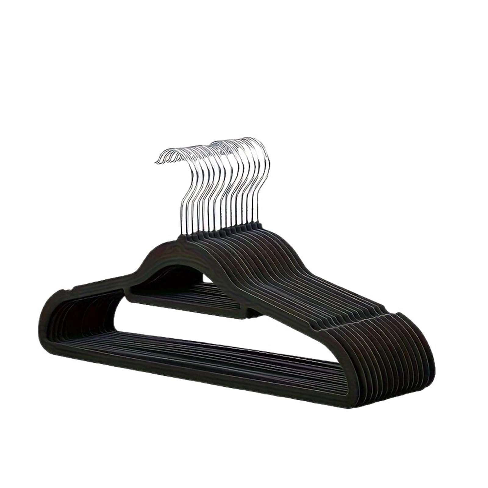 KFGISD, Household Adult Coat Hanger Non-slip To Prevent Shoulder Angle No Trace Can Be Folded Hanging Hanger ，Hangers(Black)