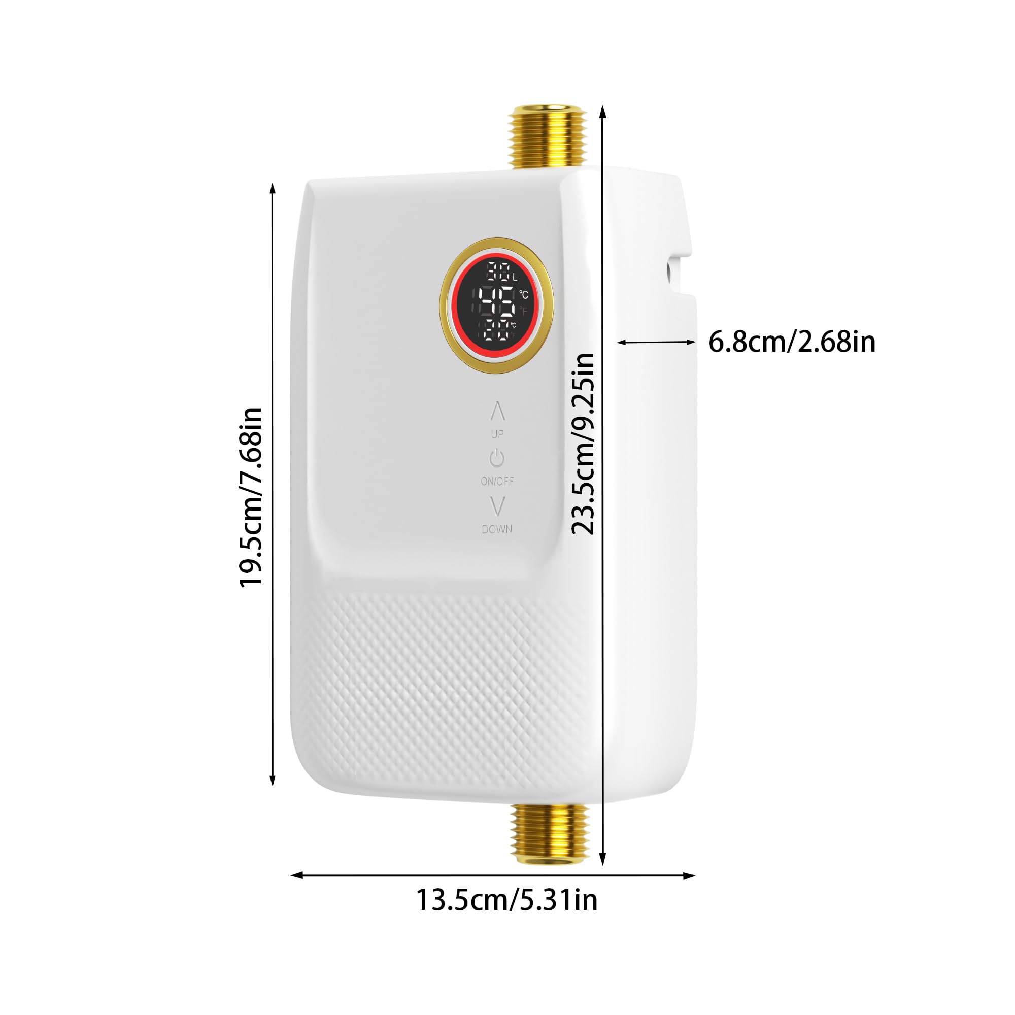 Chauffe-eau Instantané Électrique 5500W, Mini Chauffe-eau sans Réservoir 220V, Affichage LED et Protection Anti-Sèche, Économique et Compact, pour Lavabo, Cuisine et Salle de Bain