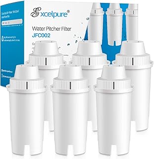 Replacement for Brita Longlast Water Filter Pitcher for drinking water, Compatible with standard Mavea 107007, Brita Classic 35557, ob03, maxtra, lead removal , 6PACK