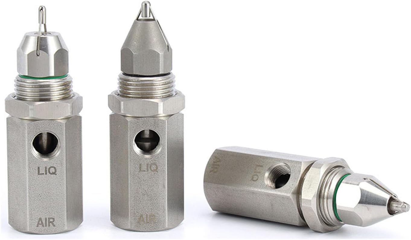 エアアトマイザーノズル、ドライフォグファインミスト超音波ノズル、ミストノズル、ステンレス製スプレーノズルチップ 60° 10-pie