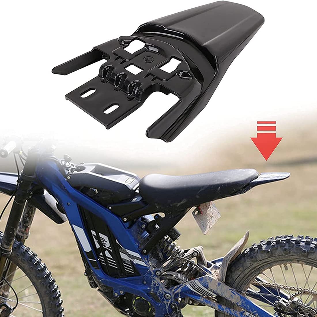 Guardabarros Delantero + Trasero Protector de Guardabarros para Sur-Ron Sur Ron Light Bee Moto de Accesorios para Motocicletas, Negro 2 Piezas