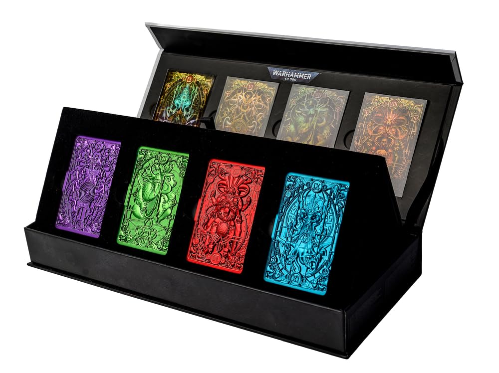 Warhammer 40.000 Imperial Tarot Ingot Gods 4‑Pack – offiziell lizenziertes Metall-Sammlerset, Ausstellungsstücke, Geschenk für Warhammer-Fans