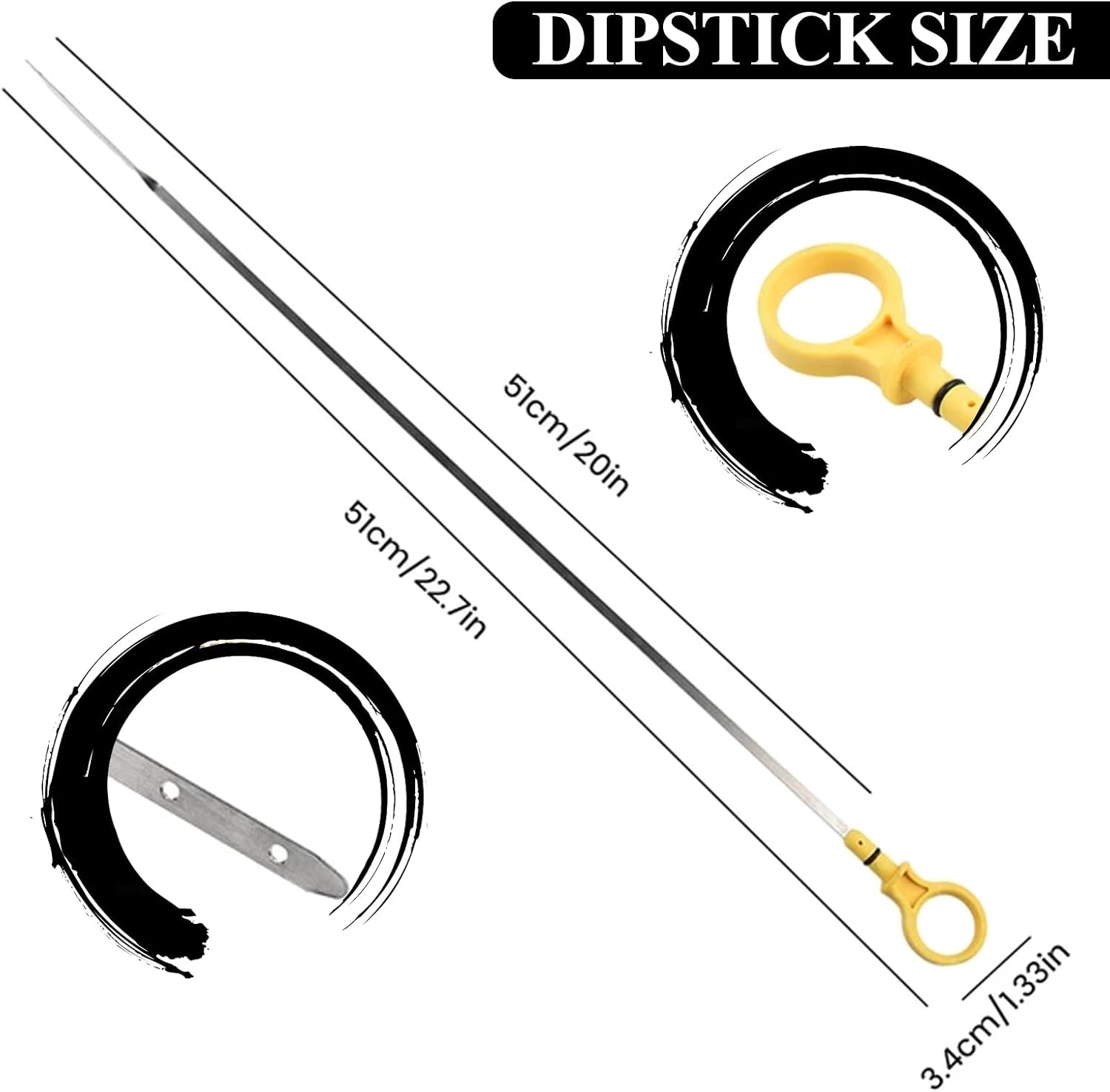 Engine Oil Dipstick Dip Stick 2.5L Compatible with Mazda 3 2010-2013, Mazda 5 2012-2015, Mazda 6 2011-2013, Mazda CX-7 2010-2012 Replacement Oil Level Gauge Indicator L3G6-10-450f