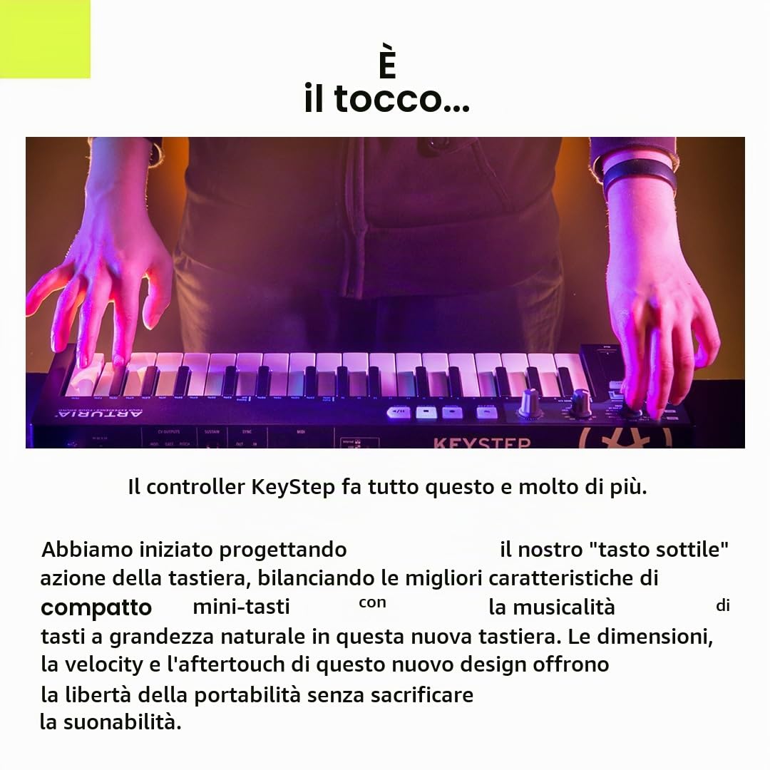 Arturia MicroLab MK3 - Tastiera compatta 25 tasti controller MIDI sensibile alla velocità, Doppia Touch Strip, Modalità Accordi, Ingresso pedale Sustain - Nero