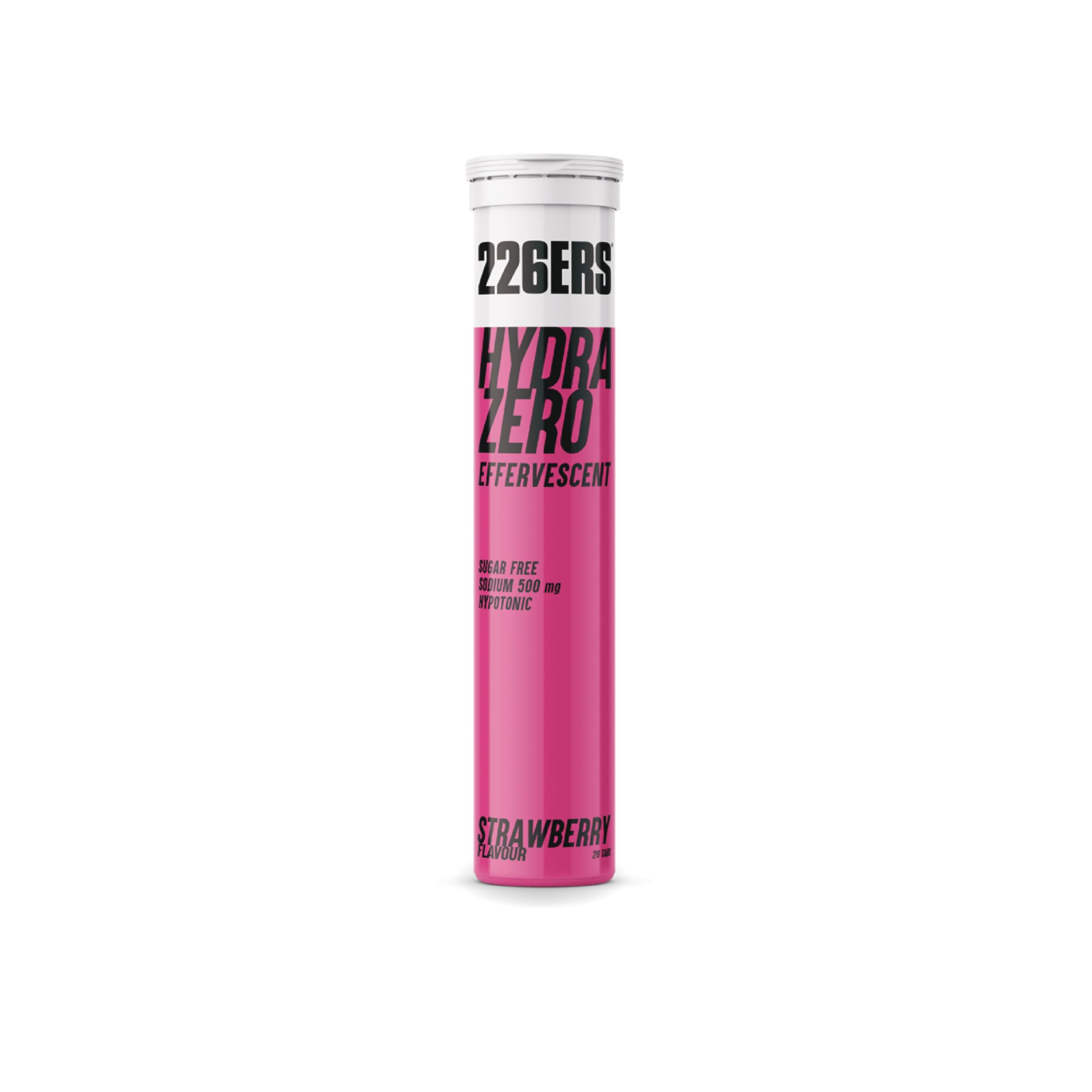 226ERS Hydrazero Effervescent, Compresse Effervescenti per il Reintegro degli Elettroliti, Adatte ai Vegani, senza Glutine, senza Calorie, Fragola, 20 Compresse