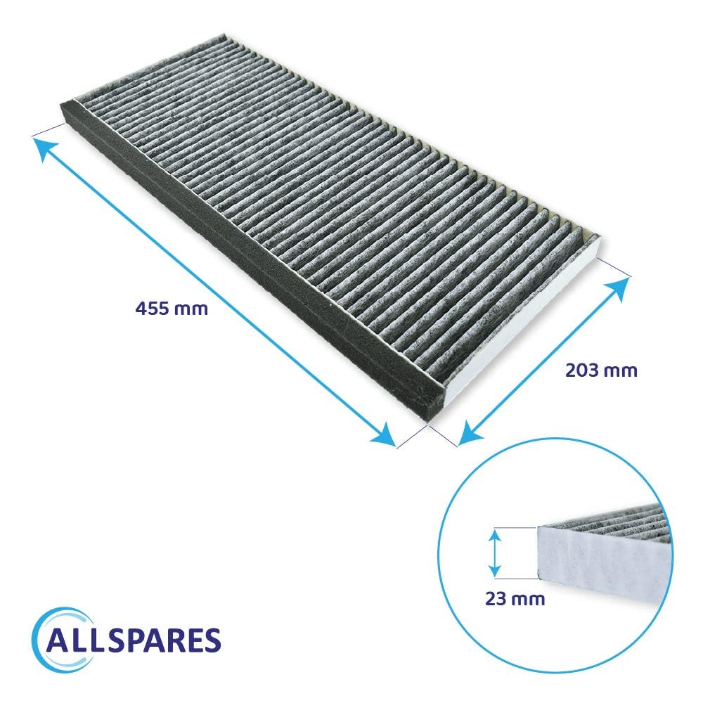 2 x AllSpares CleanAir filtr z węglem aktywnym odpowiedni do Siemens 9001028224, FC60, 9001588129 | Bosch DSZ4545, DSZ4551 | Neff D46BR12X0, 11025805, 11008080, 17006837 do okapu kuchennego auben |
