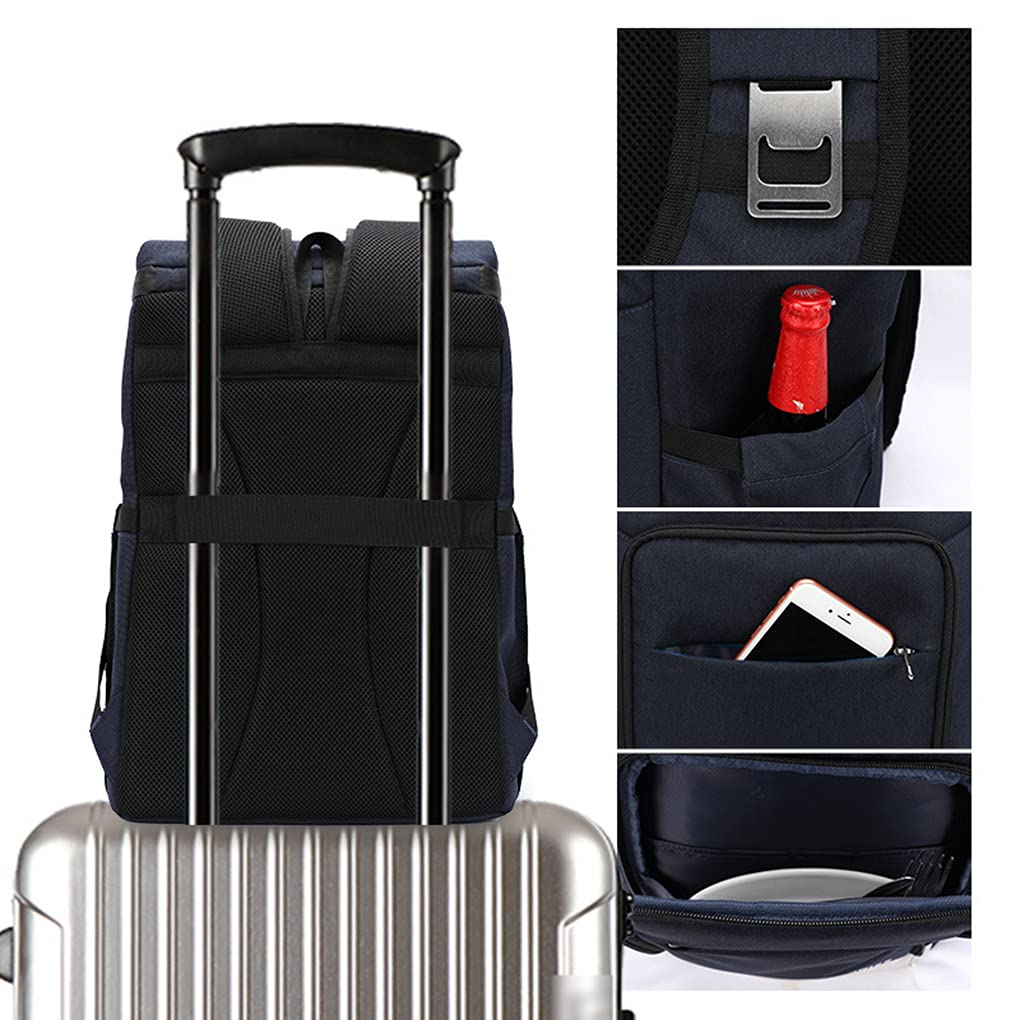 Sac à Dos Isotherme 23L Sac à Dos de Pique-Nique Sac Thermique Portable pour Déjeuner Sac Réfrigérant Sac à Dos Glacière Gris