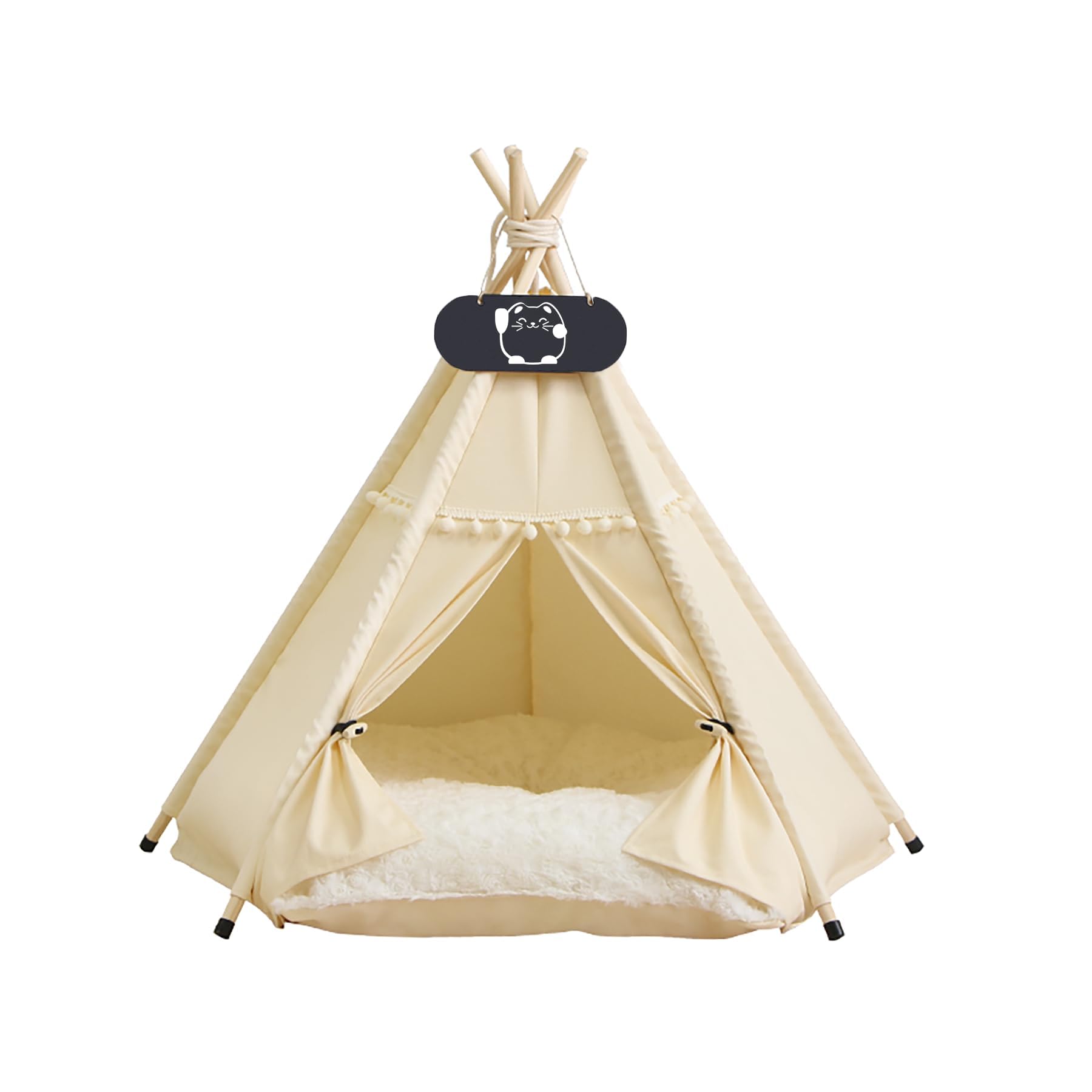 LINCYS Tipi pour Chien, Tente pour Chien, Tente tipi pour Animaux de Compagnie, Tente Lavable pour Chiot pour Animaux de Compagnie pour l'intérieur, Tente de lit avec Coussin Double Face,A,M