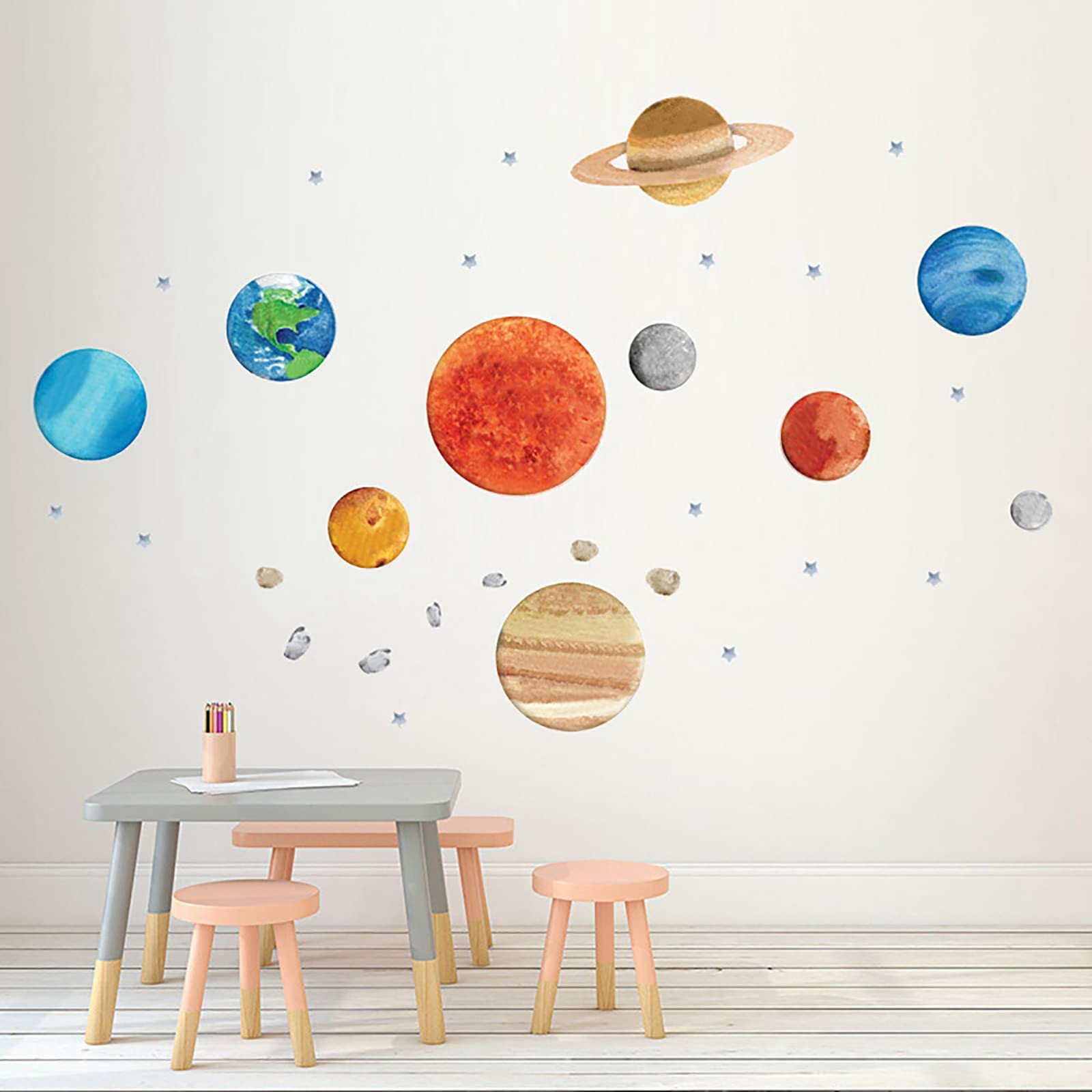 Sticker Character Solar System Solar System Wall Stickers Generic Solar System Nine Planets
