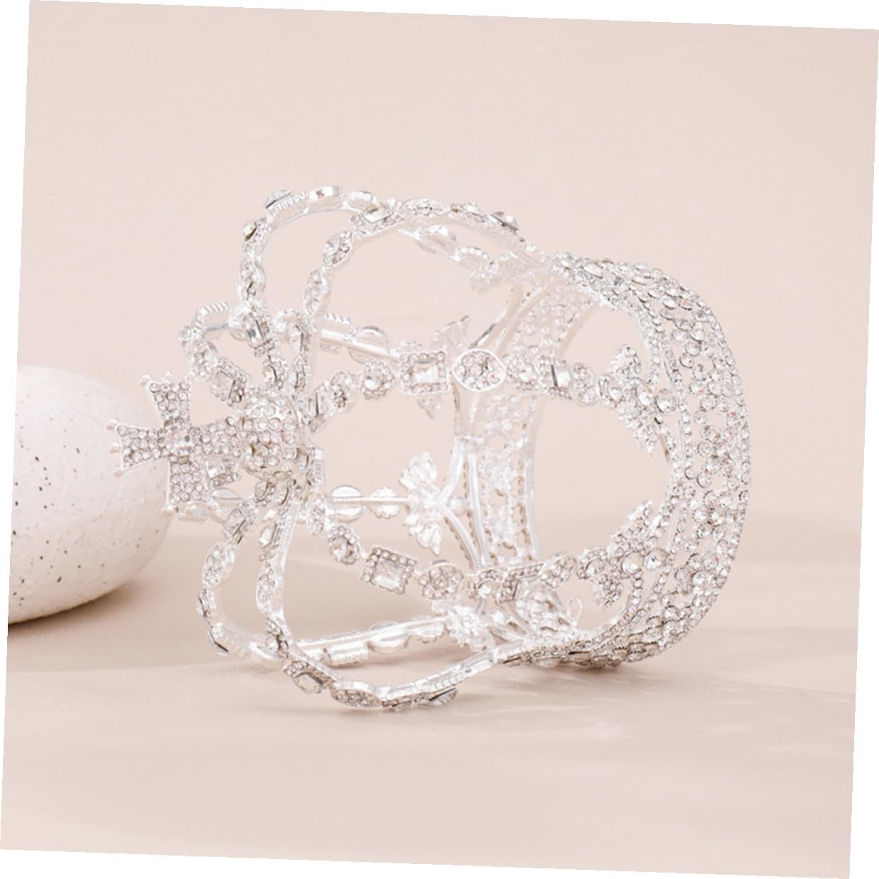 Outanaya Rhinestone Bride Crown Tiara Headpiece Sparkling Wedding Headwear for Women Bridal Hair Accessory with Design