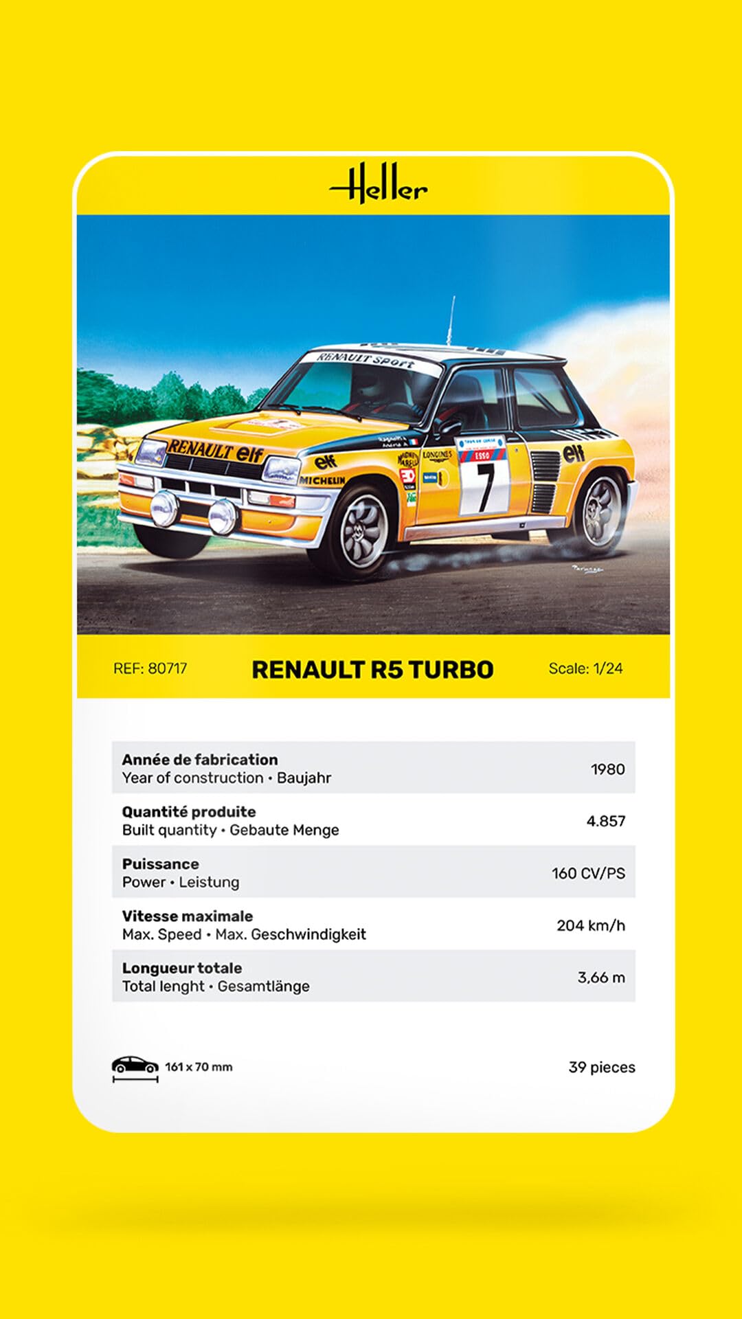 Heller - 80717 - Maqueta para Construir - Renault R5 Turbo - 1/24