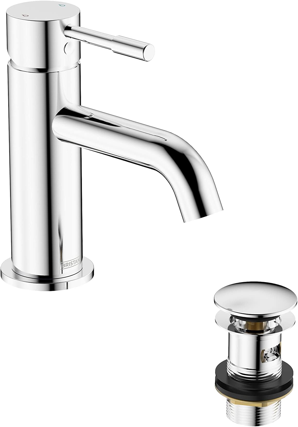 Bristan Mila Basin Mixer Tap with Clicker Waste Chrome (MI BAS C)