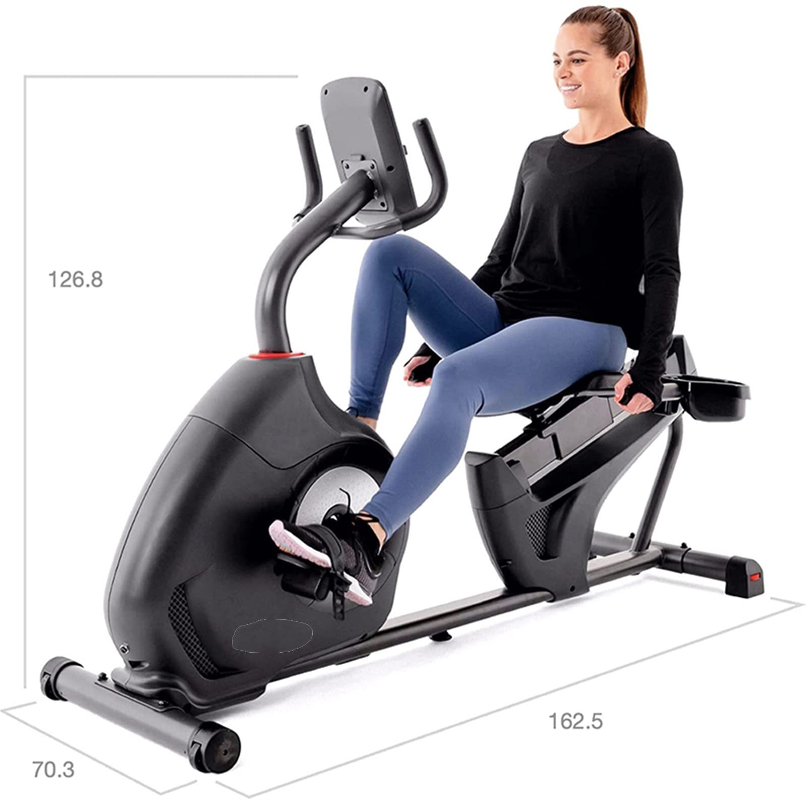 Poziomy rower spinningowy, sprzęt do ćwiczeń na rowerze stacjonarnym, ćwiczenia leżące dla seniorów, dorosłych, mężczyzn i kobiet