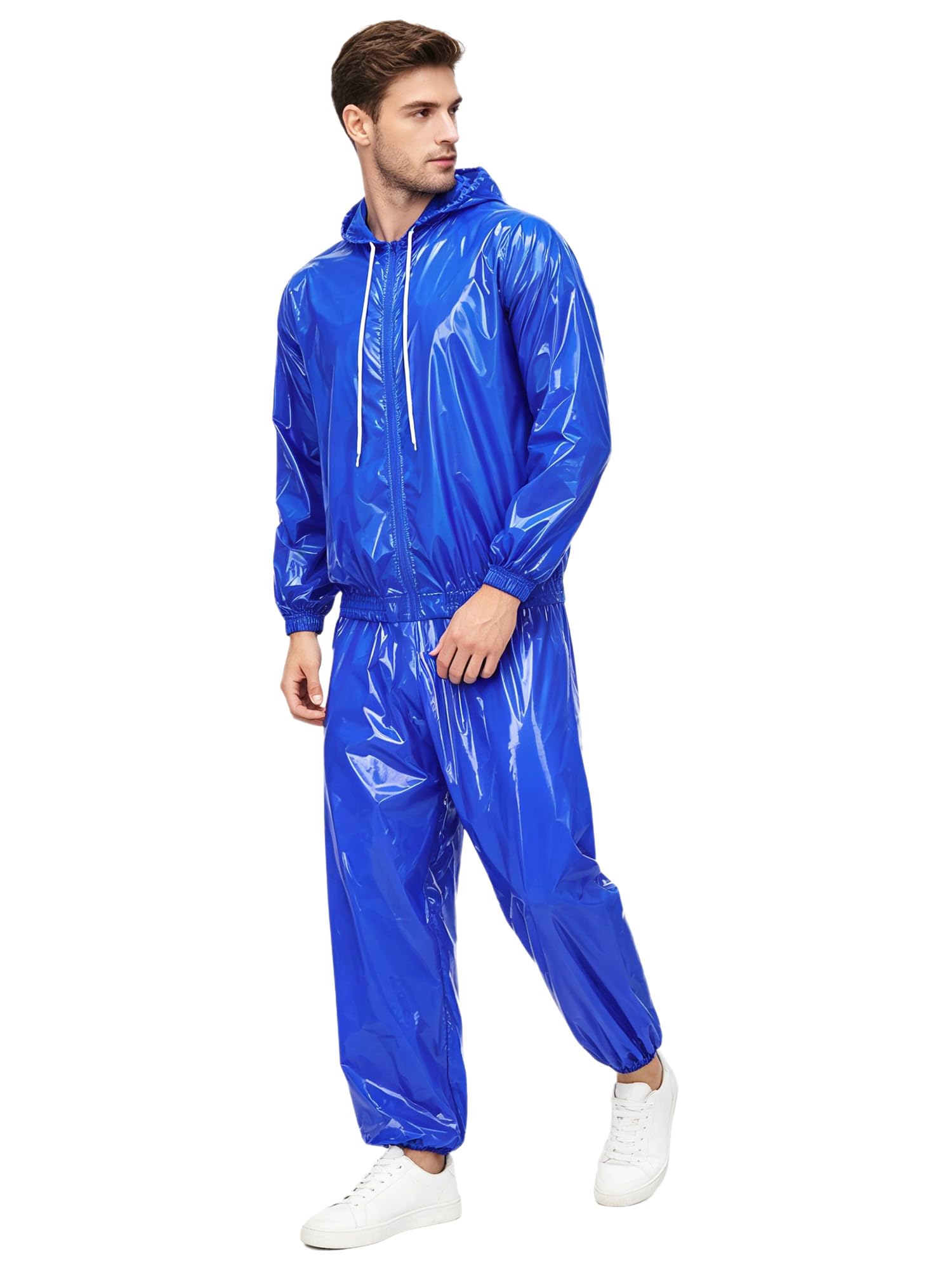 Uomo Set Abbigliamento Sportivo Casual Sweat Suit Felpa Con Cappuccio E Pantaloni Con Cordino Pantaloni Stretti Top Sport Caccia
