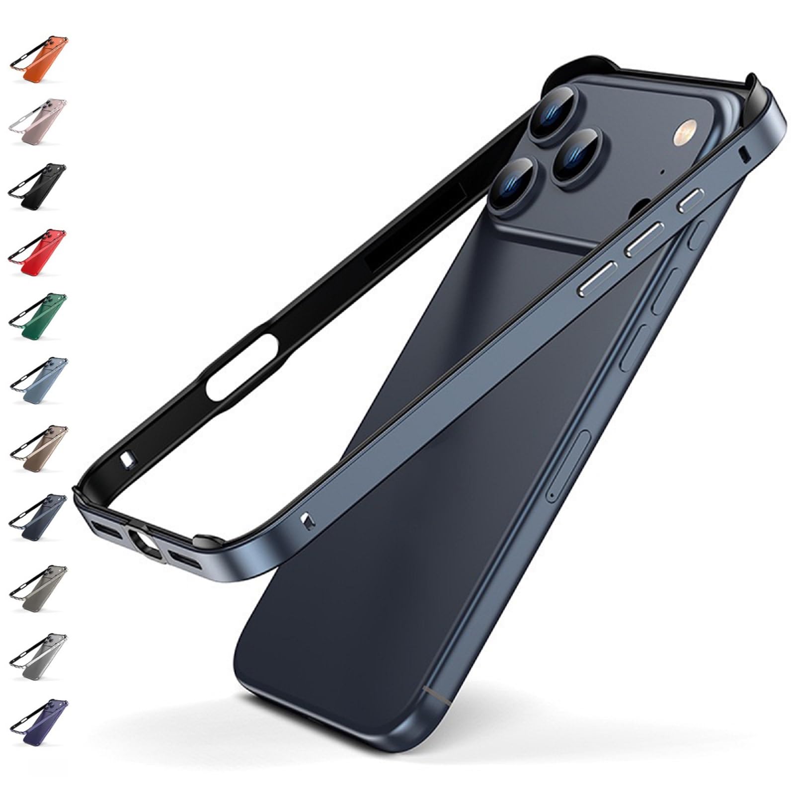 for iPhone 17 Pro Max Bumper Case, for iPhone Metal Case with