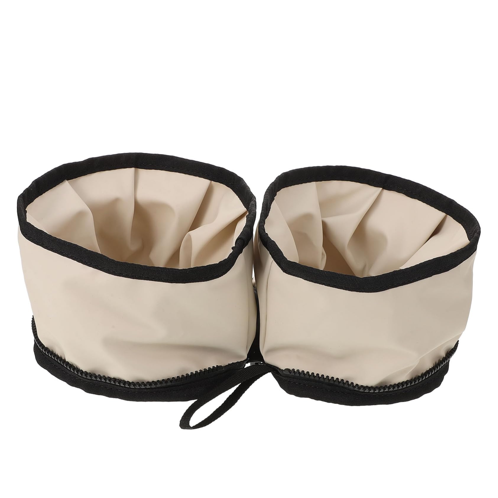 Happyyami Foldable Dog Bowl with Zipper Portable Oxford Cloth Pet Feeding Bowl for Travel Space Saving and Cats for Outdoor Adventures Height