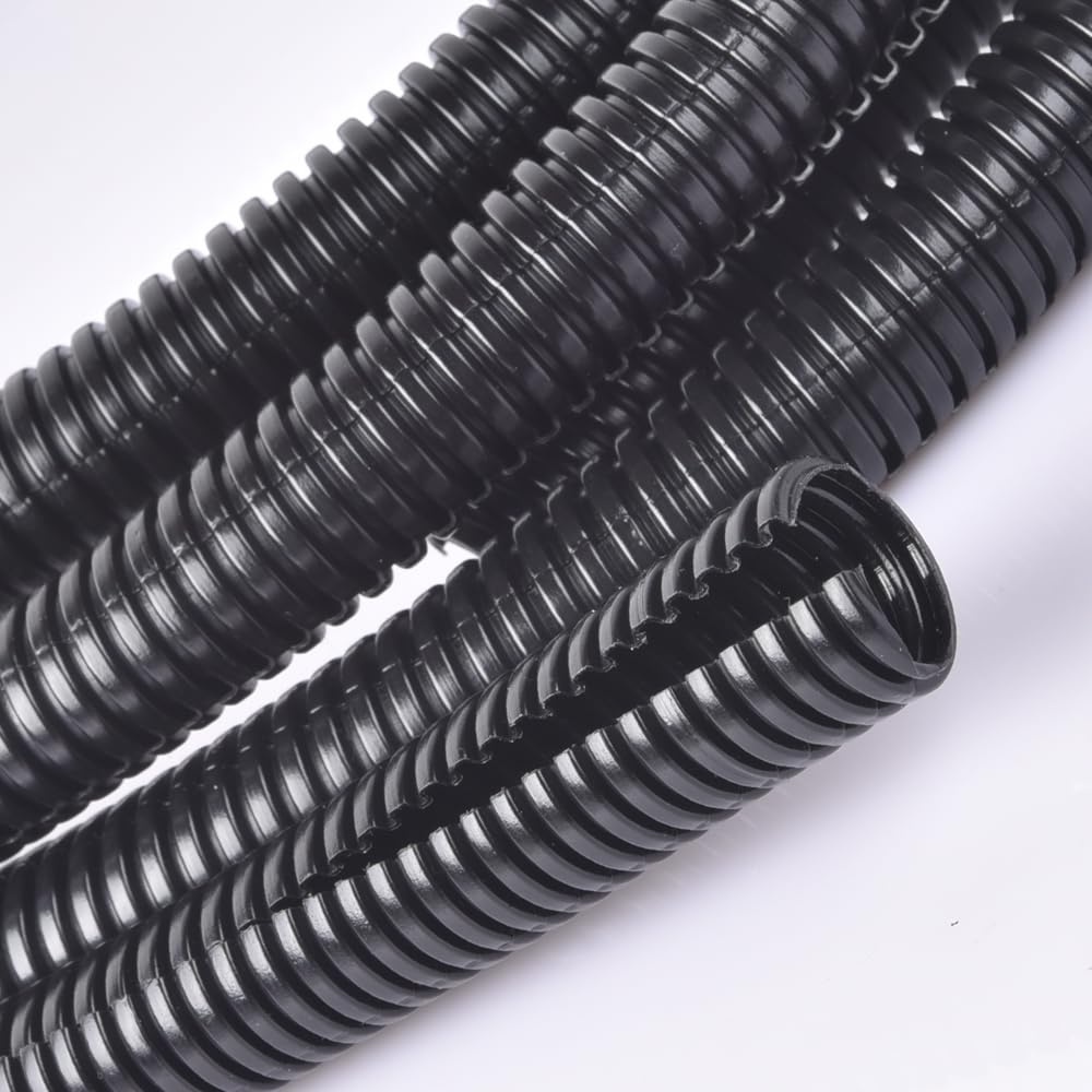 Photo 1 of 1 Inch Wire Loom Split Tubing - 25 ft Cord Protector Electric Wires Covers, Automotive Wire Flexible Conduit