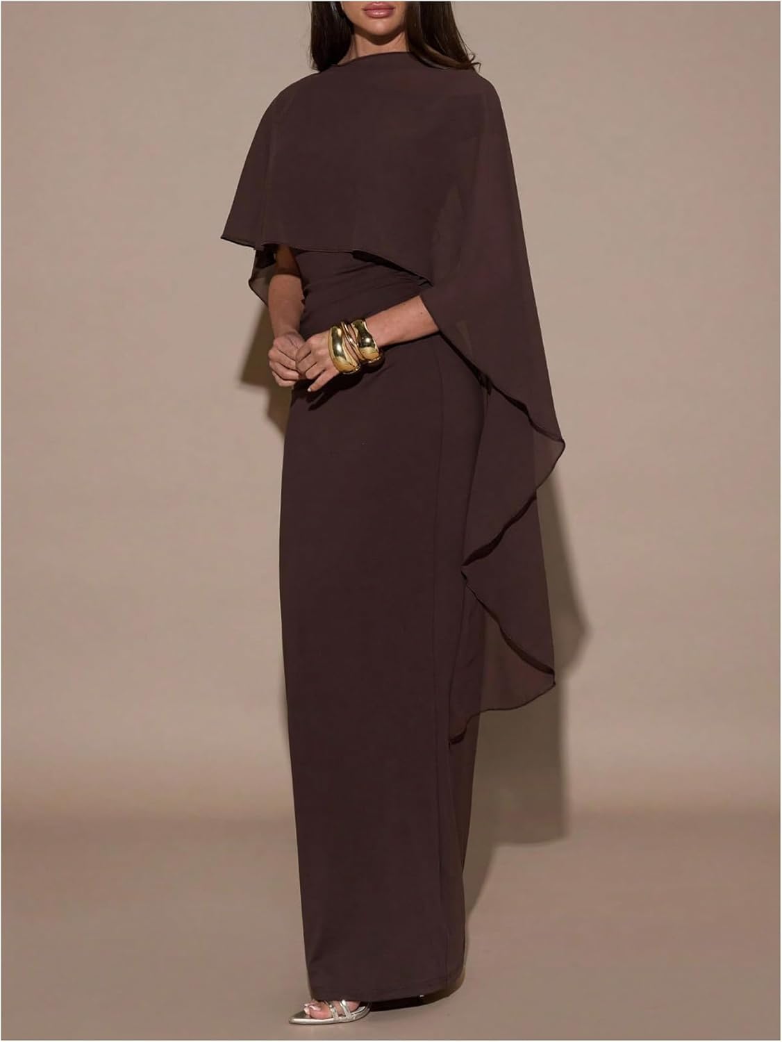 Milumia Women's Asymmetrical Bodycon Maxi Dress Elegant Dolman Half Sleeve Wedding Guest Dresses - Image 2