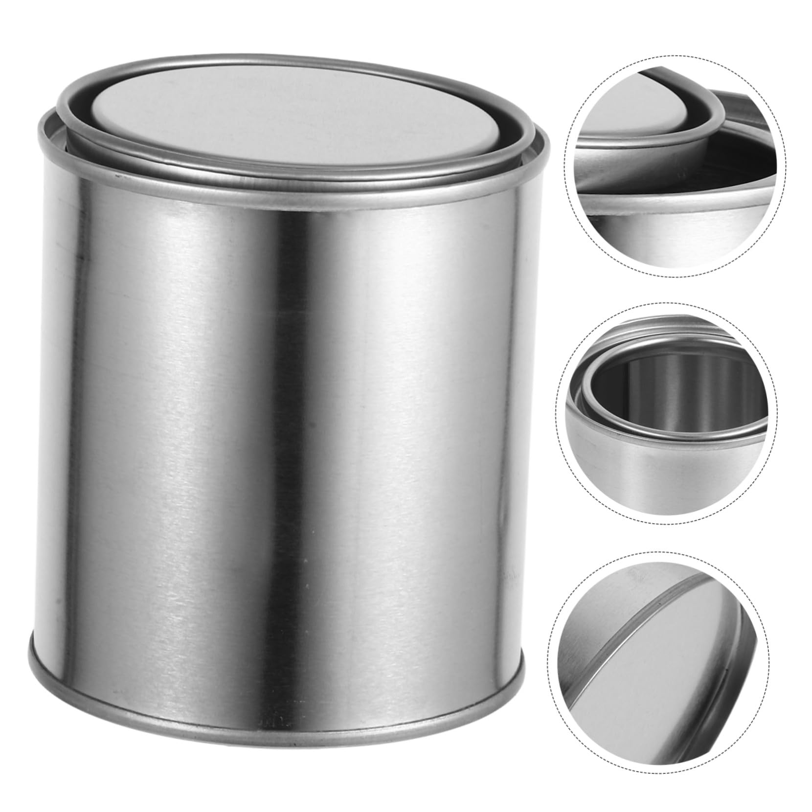 12 Cubos de Pintura Vacíos de Hierro con Diseño Grueso y Buen Sellado, Capacidad 0.4l, Color Plata, Ideales para Laboratorio y Almacenamiento