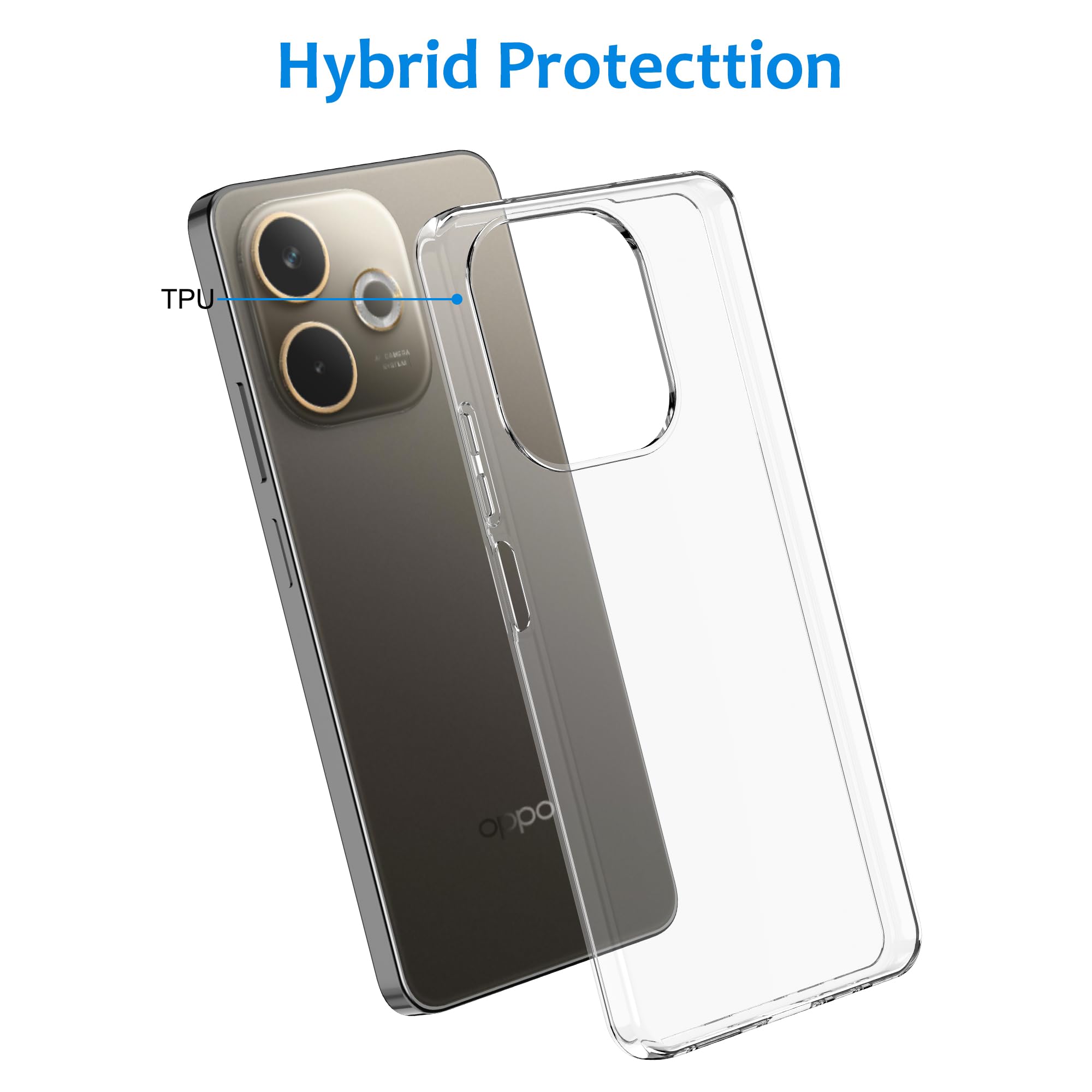 Kit 5-in-1 Per Oppo A80 5G: Cover Trasparente In Silicone + 2 Pellicole Schermo + 2 Proteggi Fotocamera