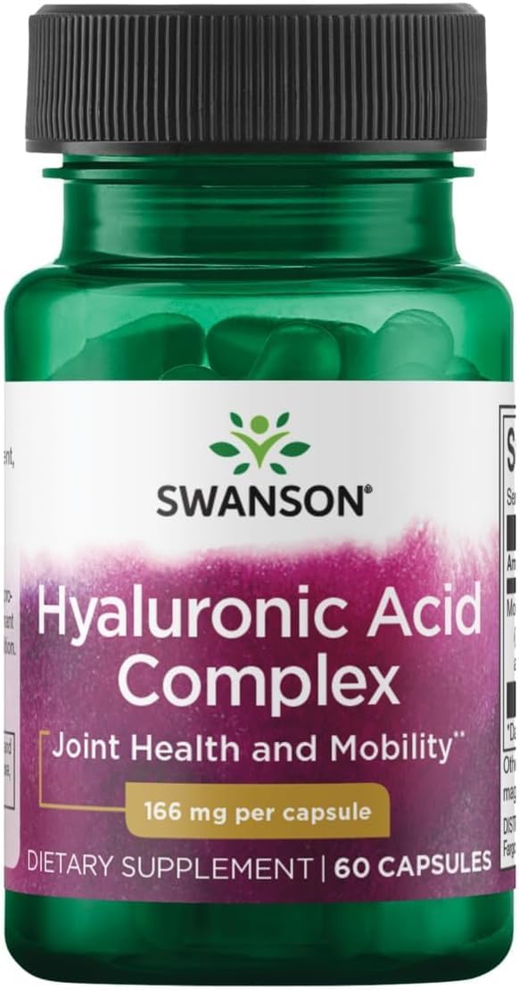 Swanson Super Potency Hyal-Joint Hyaluronic Acid Complex 166 mg, 60 Caps 60 Count (Pack of 1)