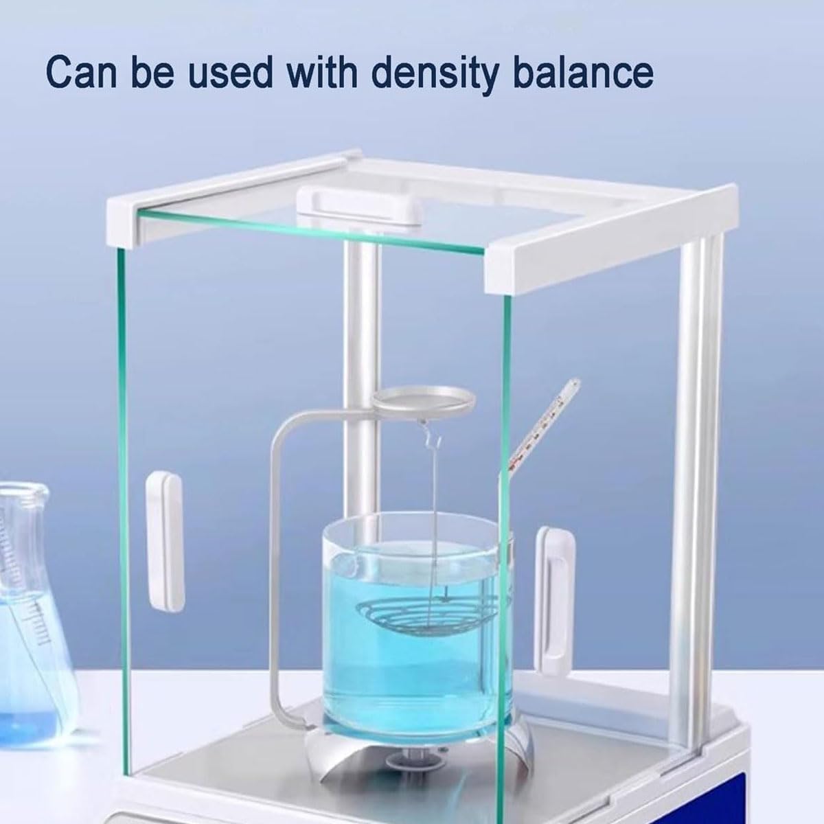 Kit de determinación de densidad con termómetro, herramienta precisa de medición de gravedad específica para líquidos y sólidos, ideal para laboratorios de ciencias y uso doméstico