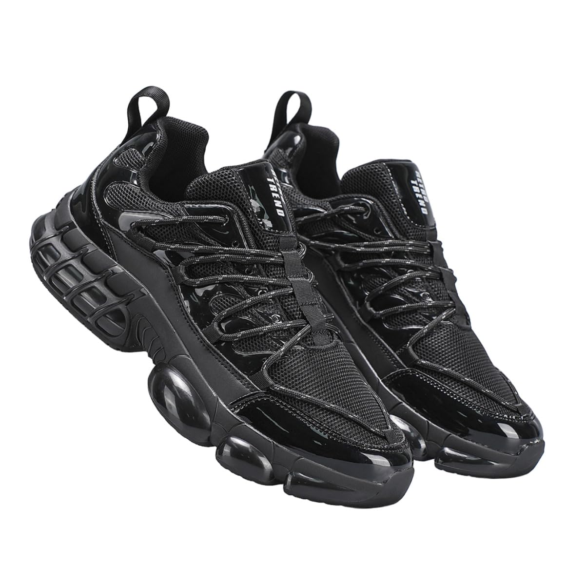 Men's Running Shoes Tennis Sneakers Slip On Walking Shoe for Men Lightweight Gym Athletic Workout Trainers Fitness Breathable Casual Black US 9.5