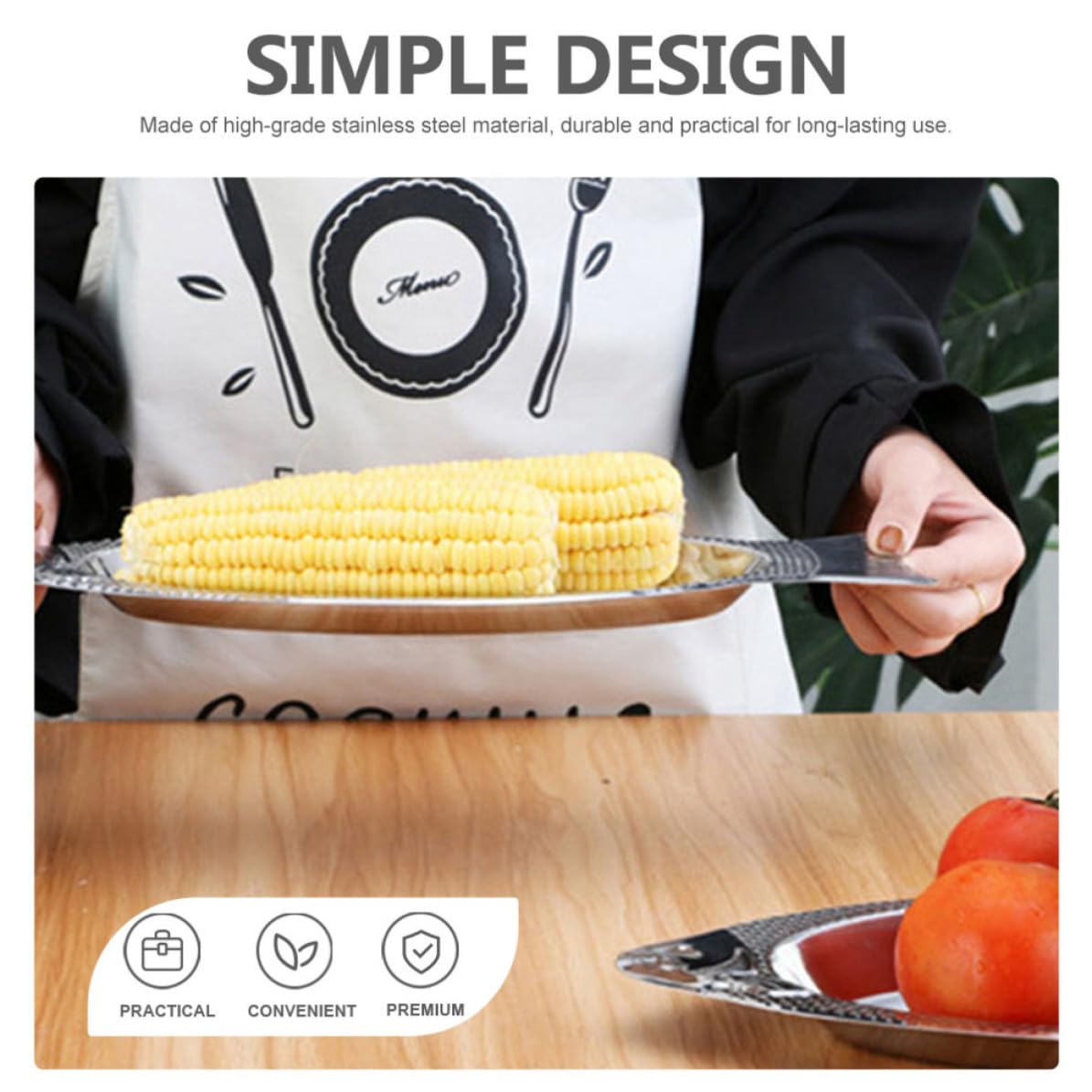 MAGICLULU Plato de Pescado de Acero Inoxidable en Forma de Pez 3piezas | Apto para Horno y Microondas, Resistente a Altas Temperaturas, Superficie Lisa y Fácil de Limpiar