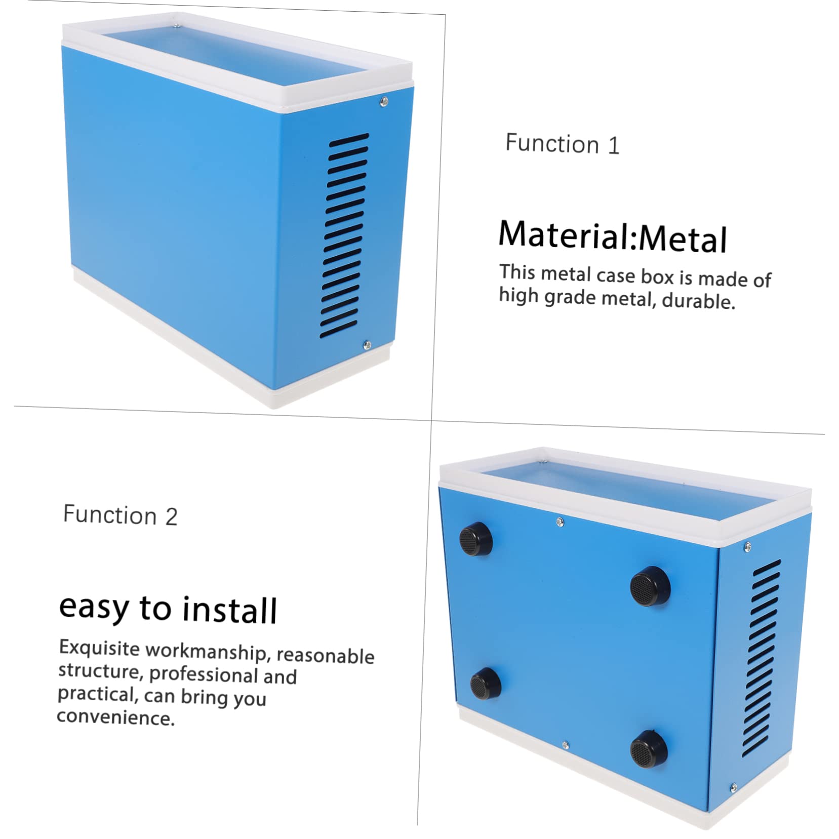 WOONEKY Caja Metálica Material Metal 4 Patas para Proyectos Electrónicos Protección Continua y Fácil Instalación Adecuado para Estaciones de Metro y Aeropuertos