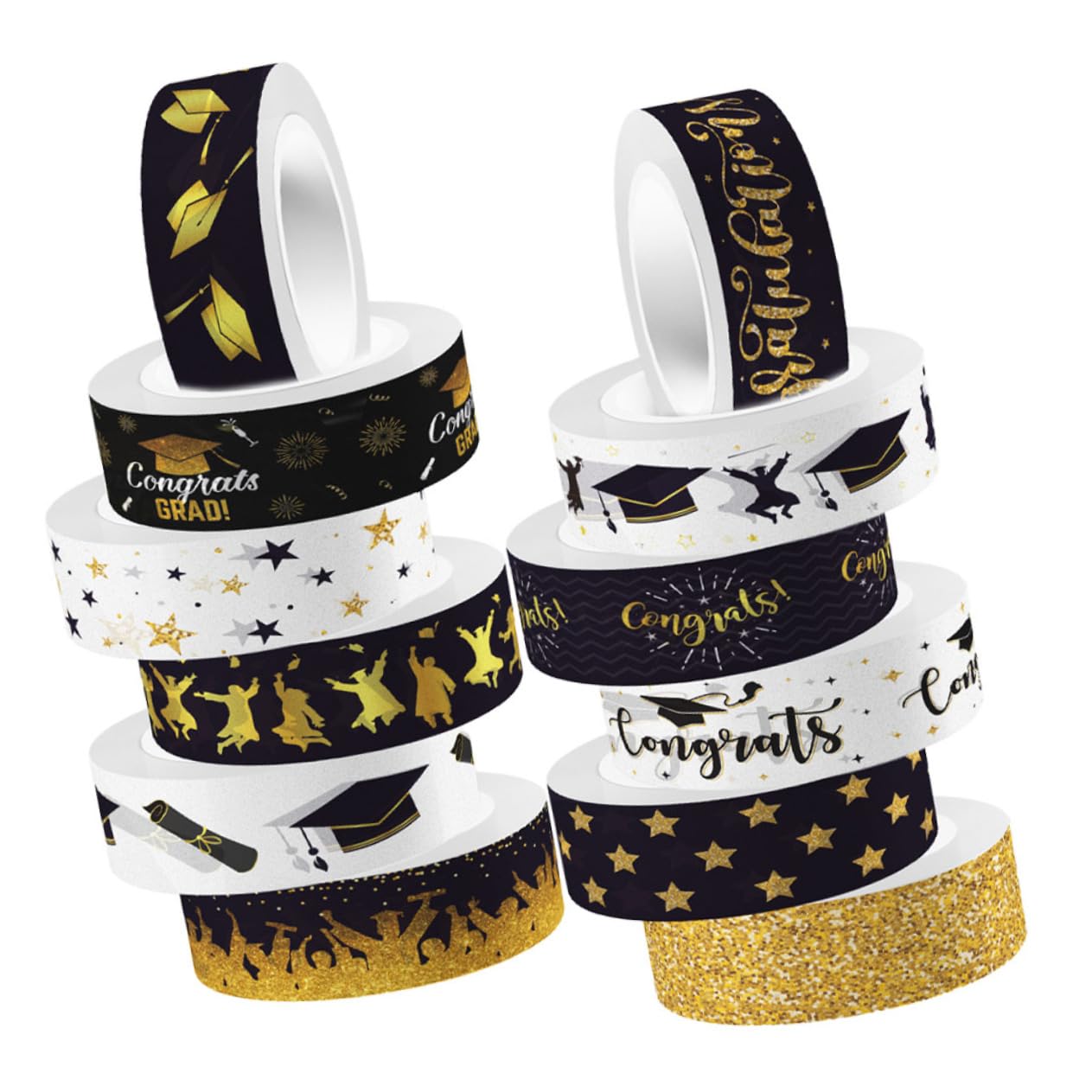 Operitacx 48rollen Dekorative Washi Tapes Für Abschlussfeiern Scrapbooking Bastelbedarf Klebeband Für Journale Und Kreative Projekte Klare Farben Und Muster Leicht Ablösbar