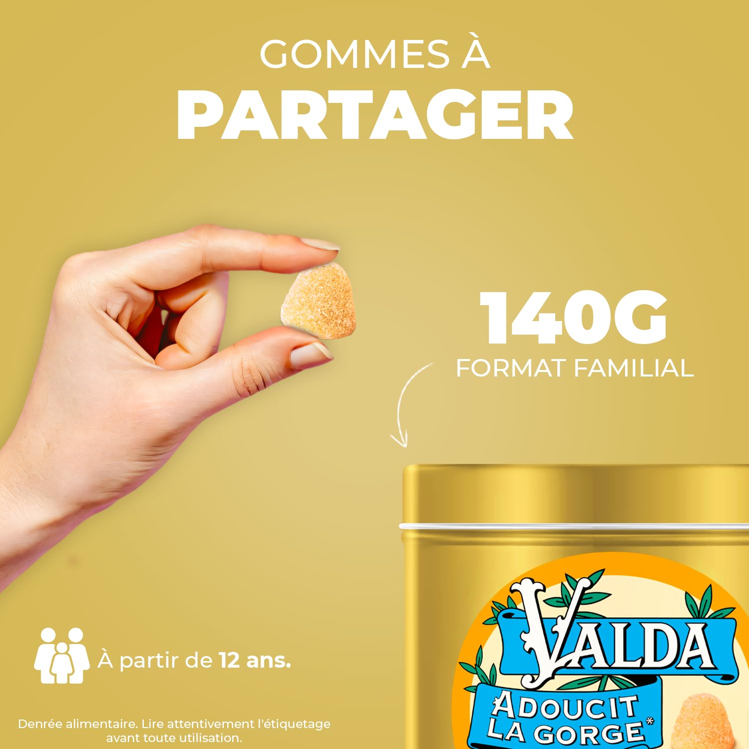 Valda Gommes Avec Sucres Goût Miel Citron 140 g