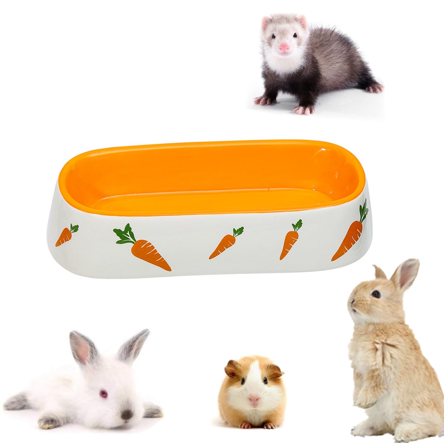 Gamelle en céramique pour lapin, petits animaux, hamster, chinchilla, hérisson, chiot, chaton, gerbille, furet