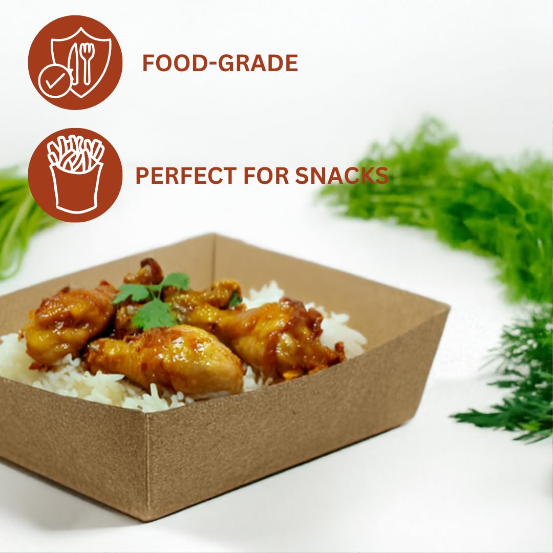 Enpack Snackschale A9-100 Stück Snackschalen aus Kraftpapier - Snack Box 15x10x3,5cm - Currywurst Schale 500 ml - Behälter für Tapas, Chips, Pommes etc. - optimal geeignet als Fingerfood Schalen Enpack Snackschale A9-100 Stück Snackschalen aus Kraftpapier - Snack Box 15x10x3,5cm - Currywurst Schale 500 ml - Behälter für Tapas, Chips, Pommes etc. - optimal geeignet als Fingerfood Schalen