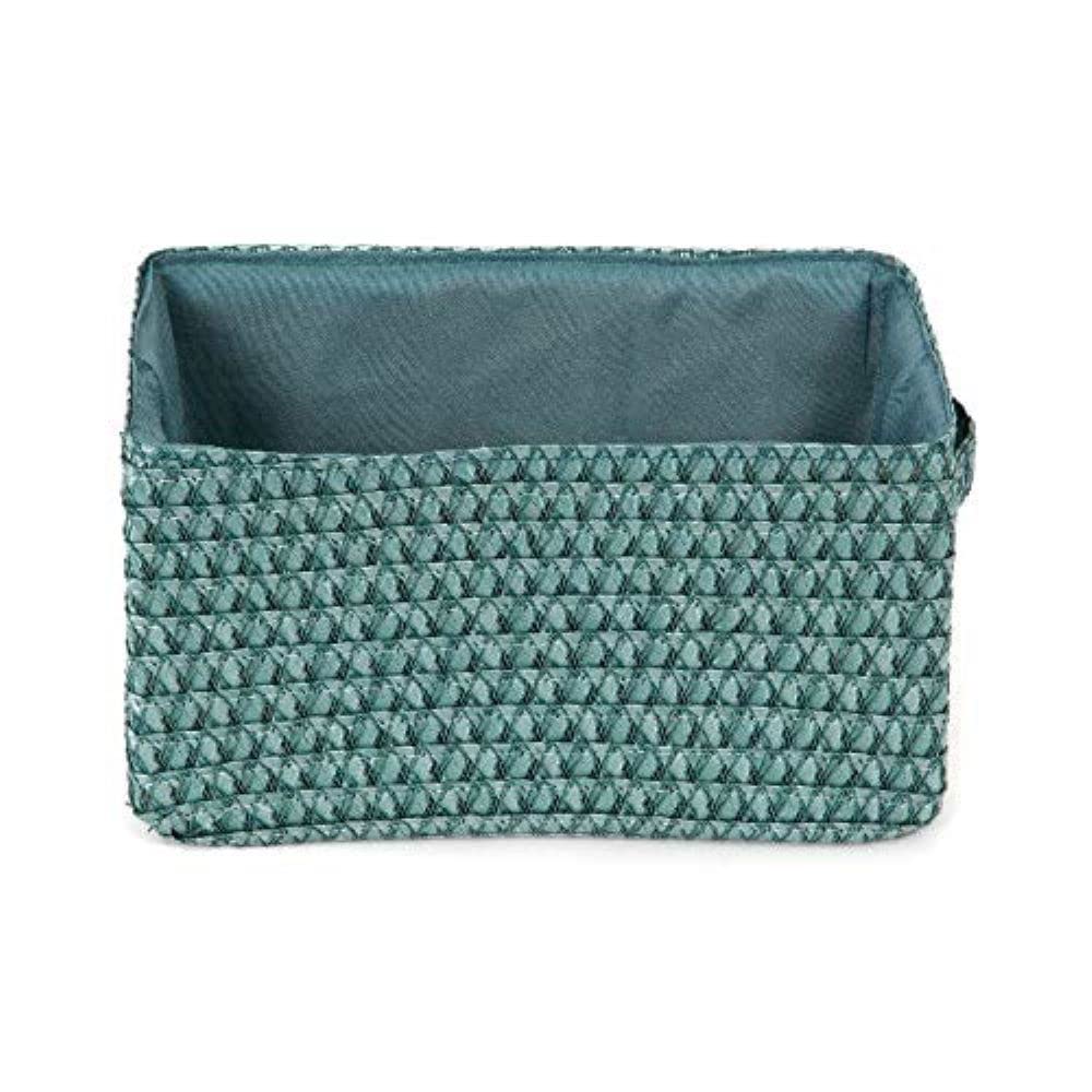Compactor Lilou Cestino Portaoggetti Con Manici, Tessuto In Polipropilene e Cartone, 23 x 15 x 12 cm, Verde, RAN9699