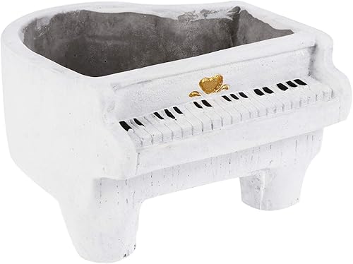 HANABASS Maceta de piano creativa para suculentas mini recipientes de cemento para la oficina en casa 1 unidad blanco