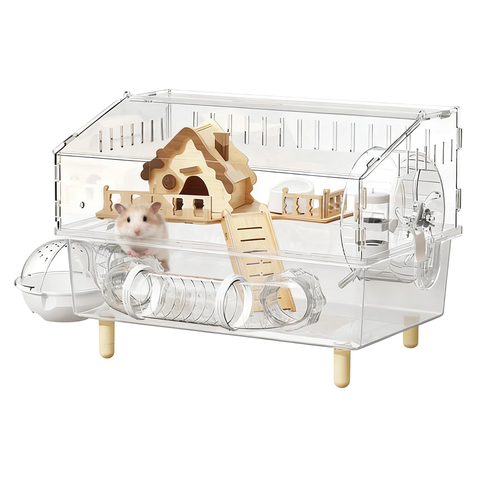 Gabbia per Criceti Grande Struttura 2 Livelli in Acrilico Trasparente | Recinto Per Roditori Per Osservazione Allevamento Cortile Casa Interni Esterni Negozio Animali Domestici